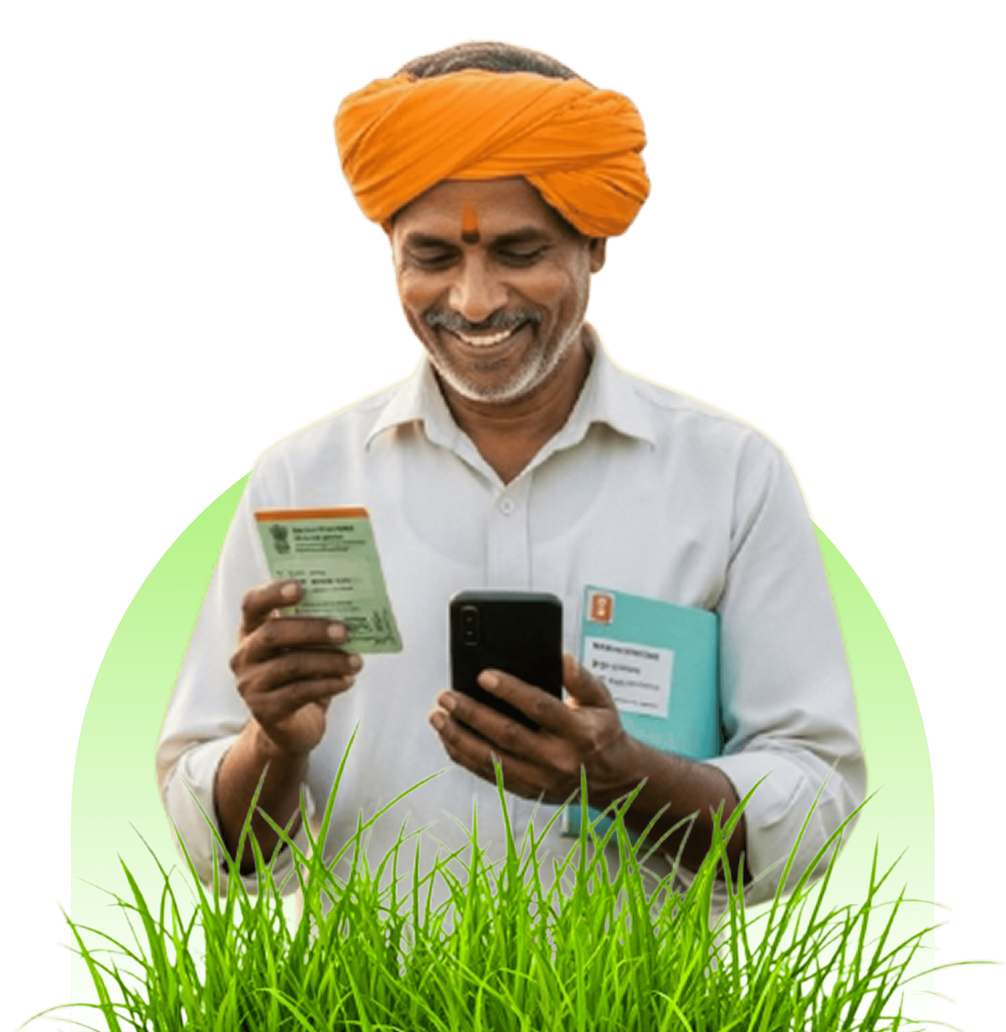Farmer using digital tools and resources